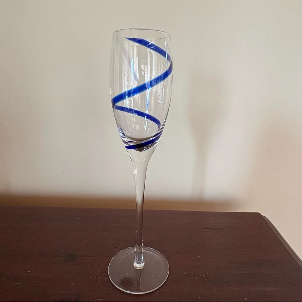 Pier 1 Swirline Cobalt Fluted Champagne